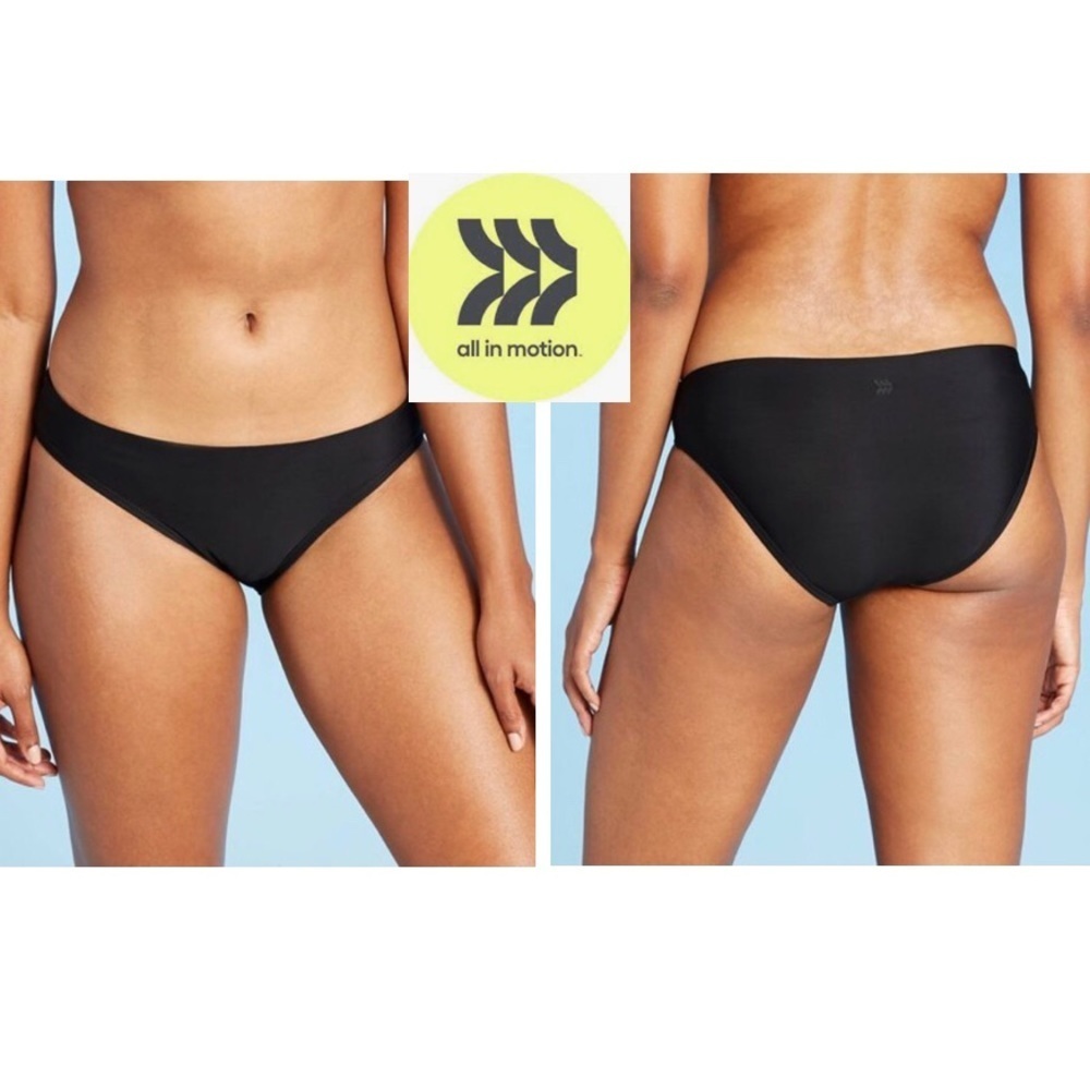 All in Motion Black Medium Coverage Bikini Bottom
